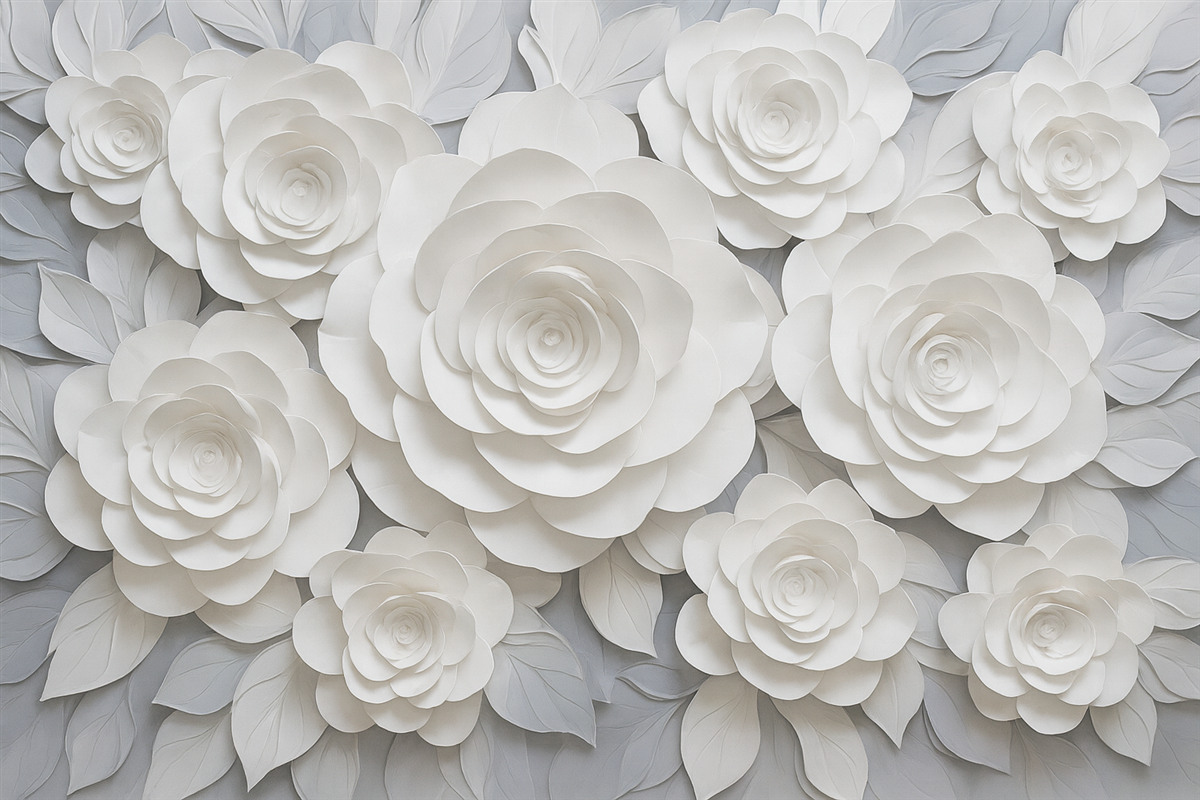 Fototapeta Białe abstrakcyjne kwiaty róży.