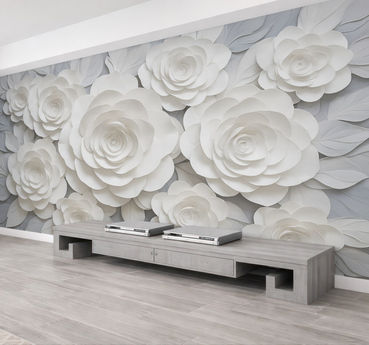 Fototapeta Białe abstrakcyjne kwiaty róży.