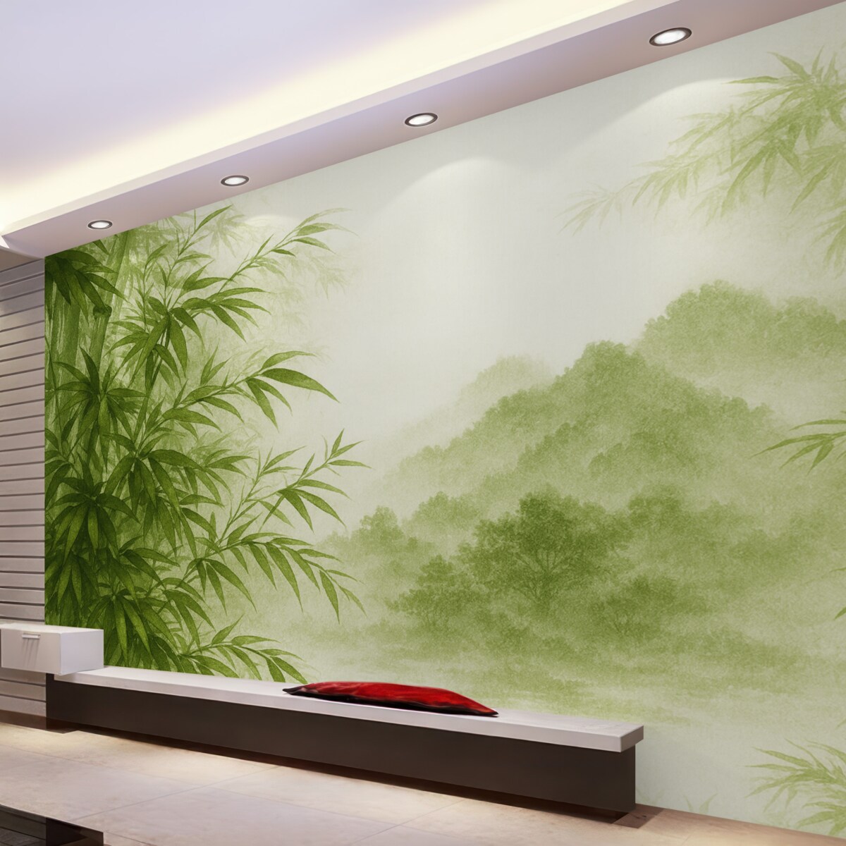 Fototapeta Łodygi oraz liście bambusa do malowania akwarelą.