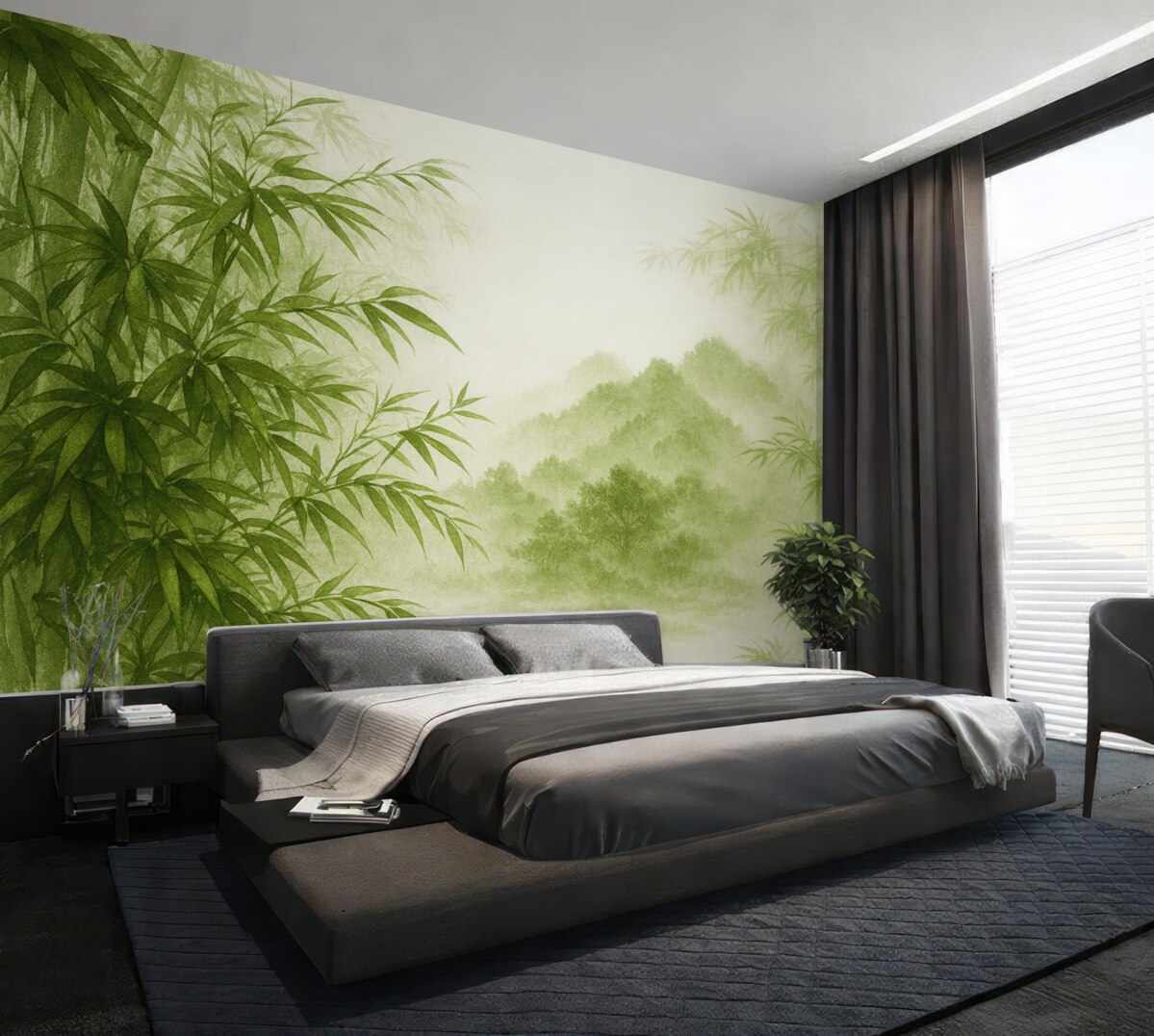 Fototapeta Łodygi oraz liście bambusa do malowania akwarelą.