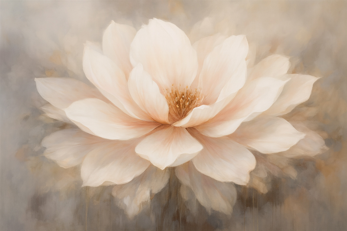 Fototapeta Subtelny kwiat na ścianie w stylu grunge.