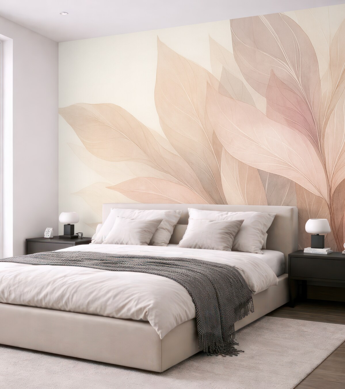 Fototapeta Abstrakcyjna kompozycja liści w jasnych odcieniach.