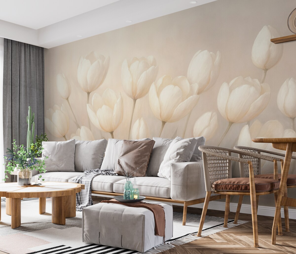 Fototapeta Białe tulipany.