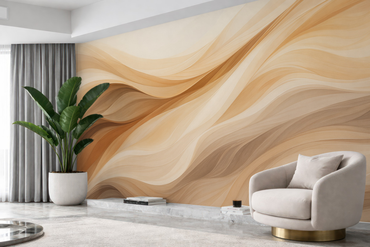 Fototapeta Abstrakcyjna grafika falujących form.