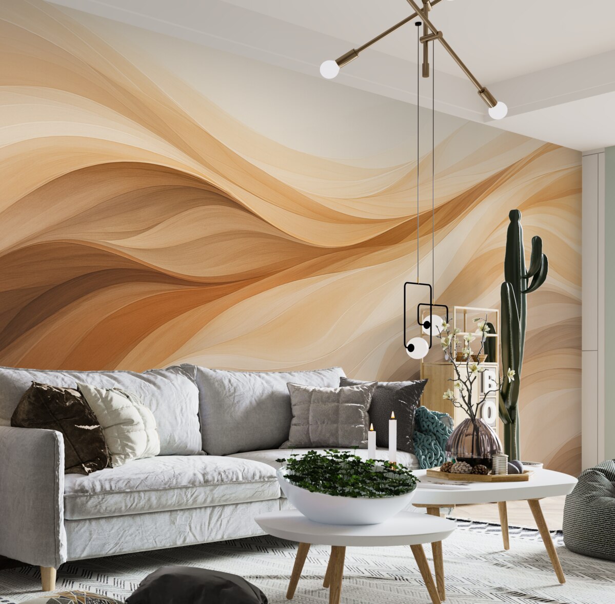 Fototapeta Abstrakcyjna grafika falujących form.