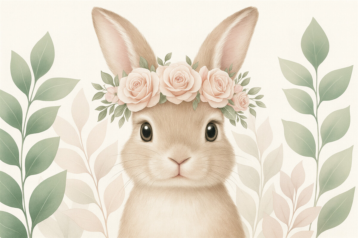 Fototapeta Spory, słodki zajączek.