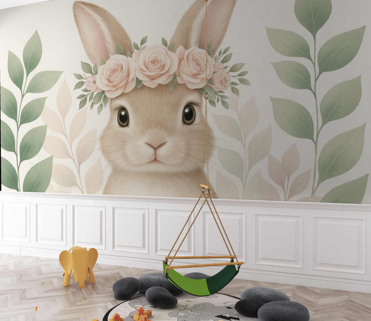 Fototapeta Spory, słodki zajączek.