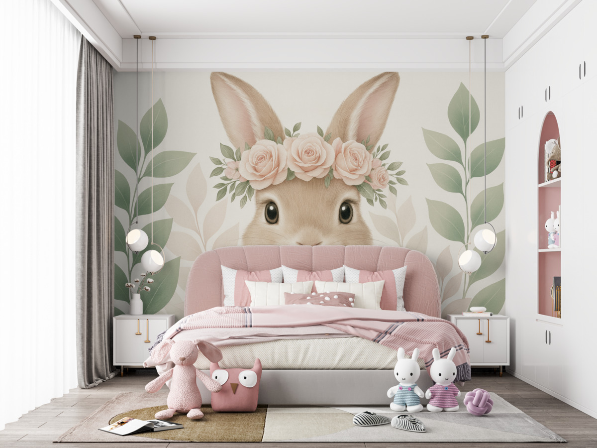 Fototapeta Spory, słodki zajączek.