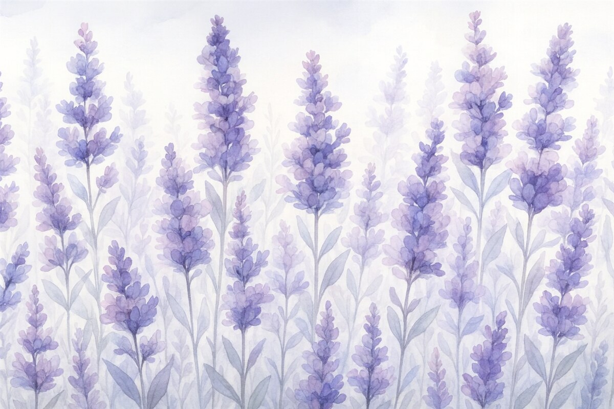Fototapeta Akwarela naśladująca lawendę.