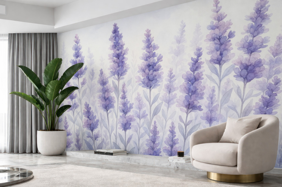 Fototapeta Akwarela naśladująca lawendę.