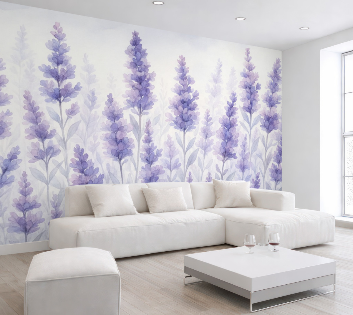 Fototapeta Akwarela naśladująca lawendę.