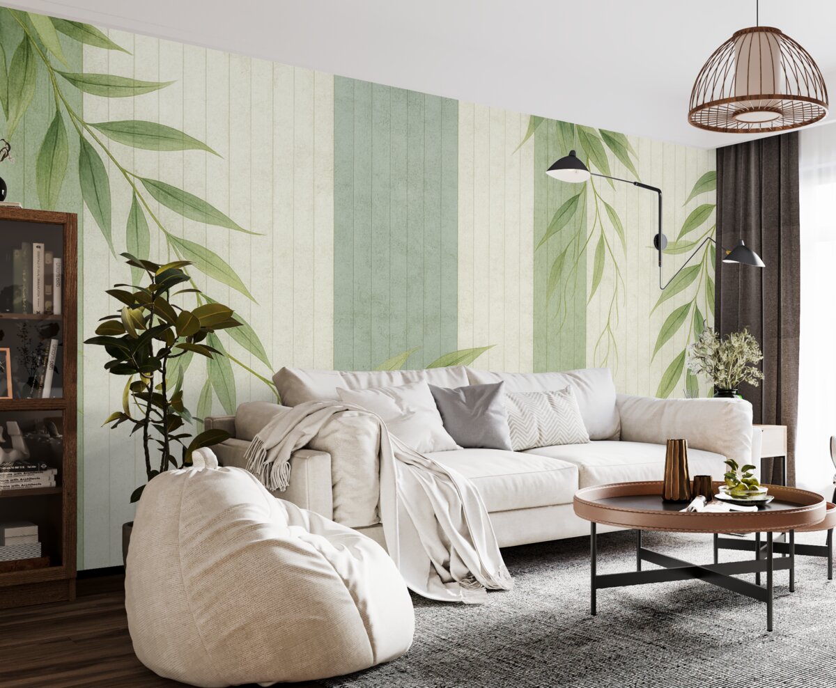 Fototapeta W stylu dekoracyjnym pomalowana ściana.