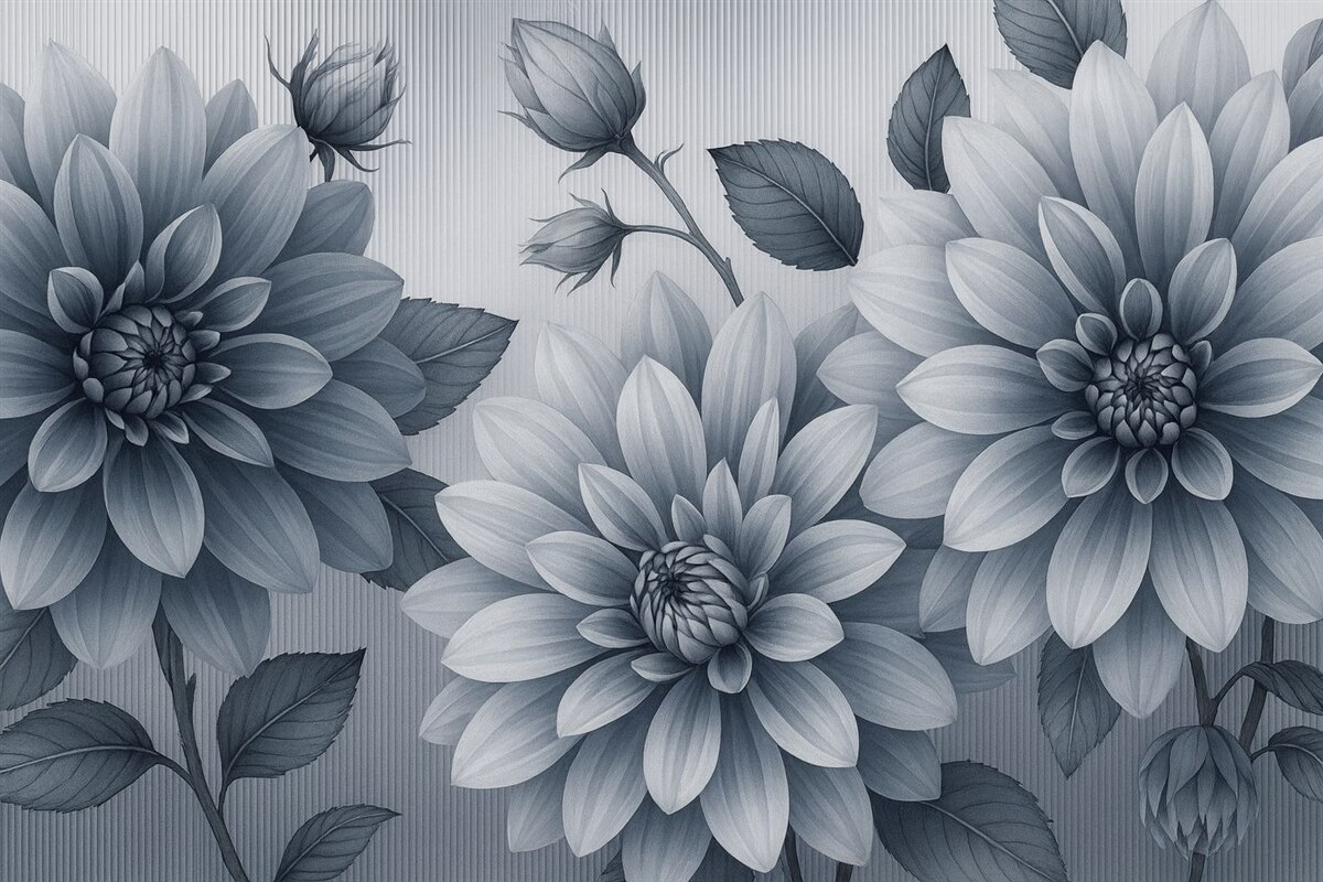 Fototapeta Pokaźne kwiaty za taflą.