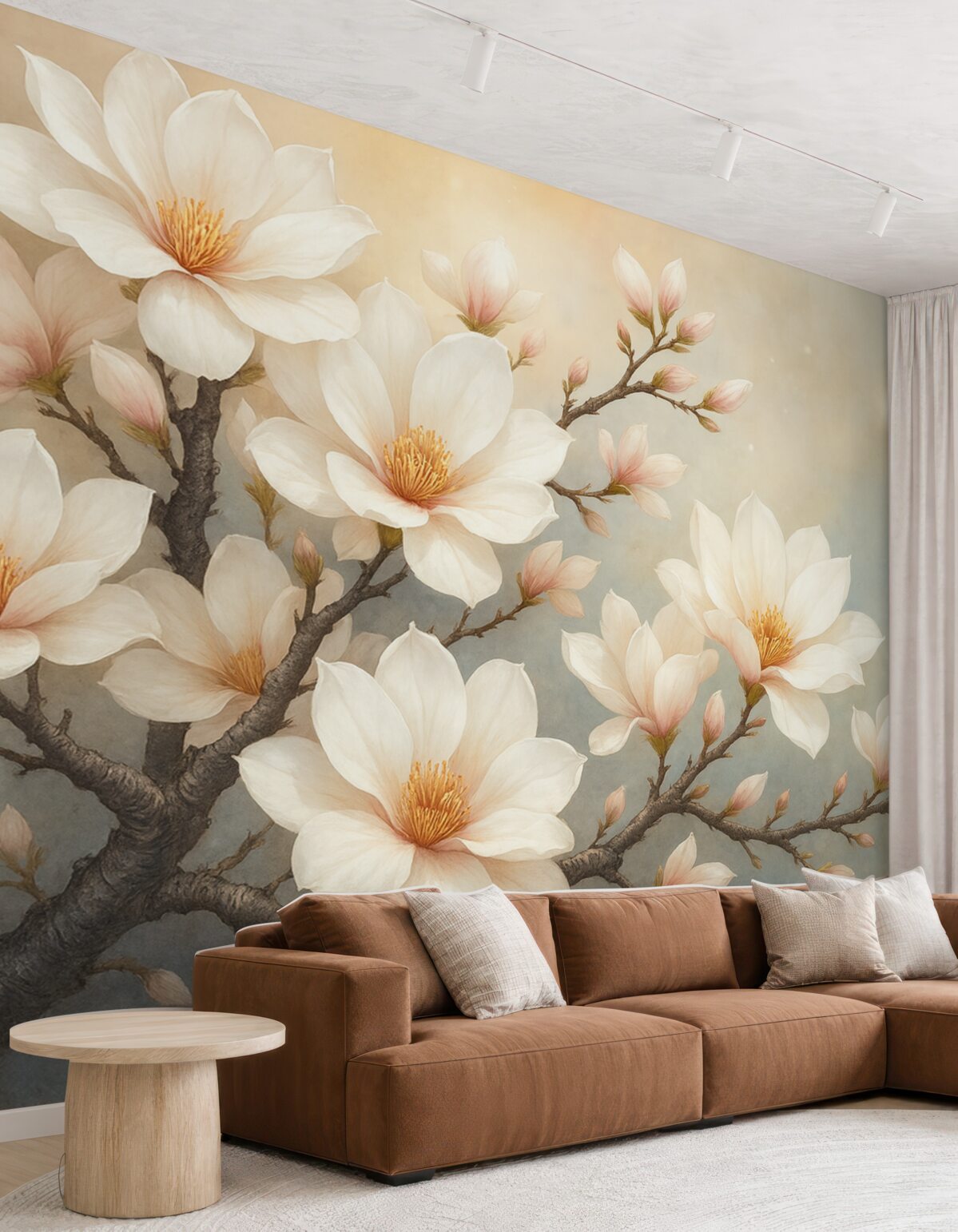 Fototapeta Abstrakcyjnie przedstawiona kwitnąca gałązka.