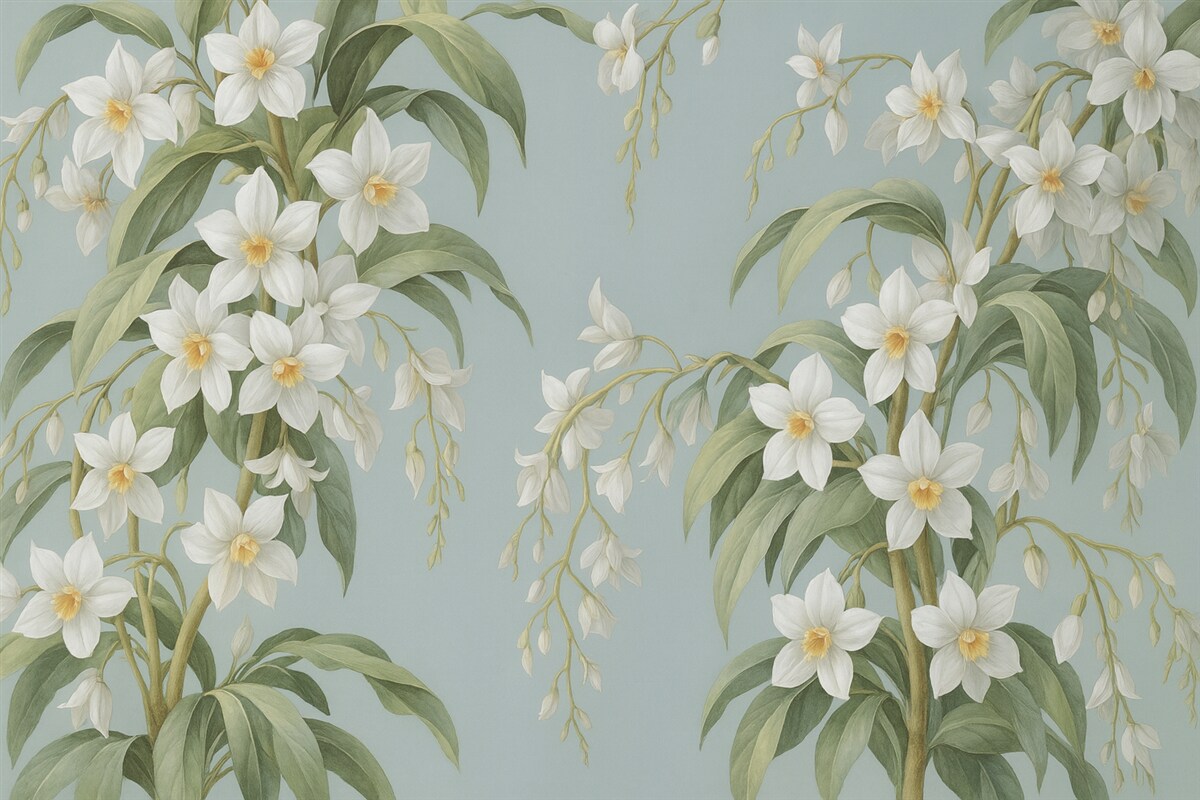 Fototapeta Namalowane rozwinięte gałęzie.