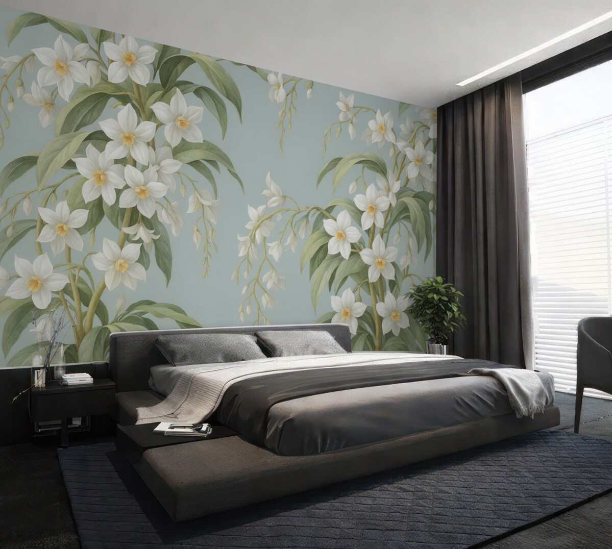 Fototapeta Namalowane rozwinięte gałęzie.