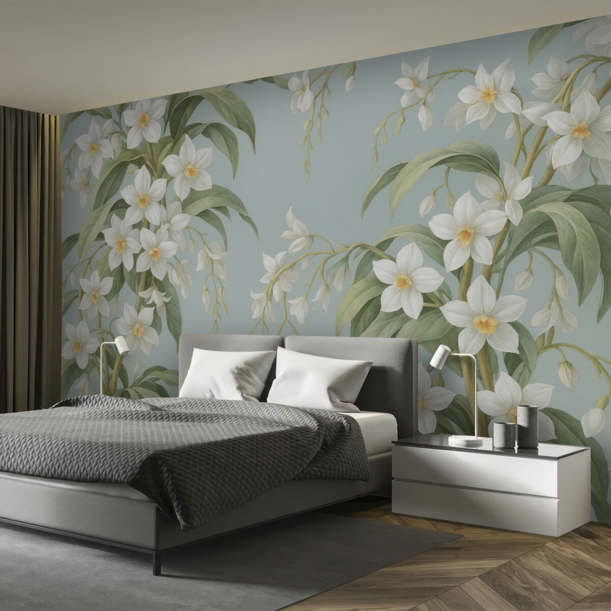 Fototapeta Namalowane rozwinięte gałęzie.