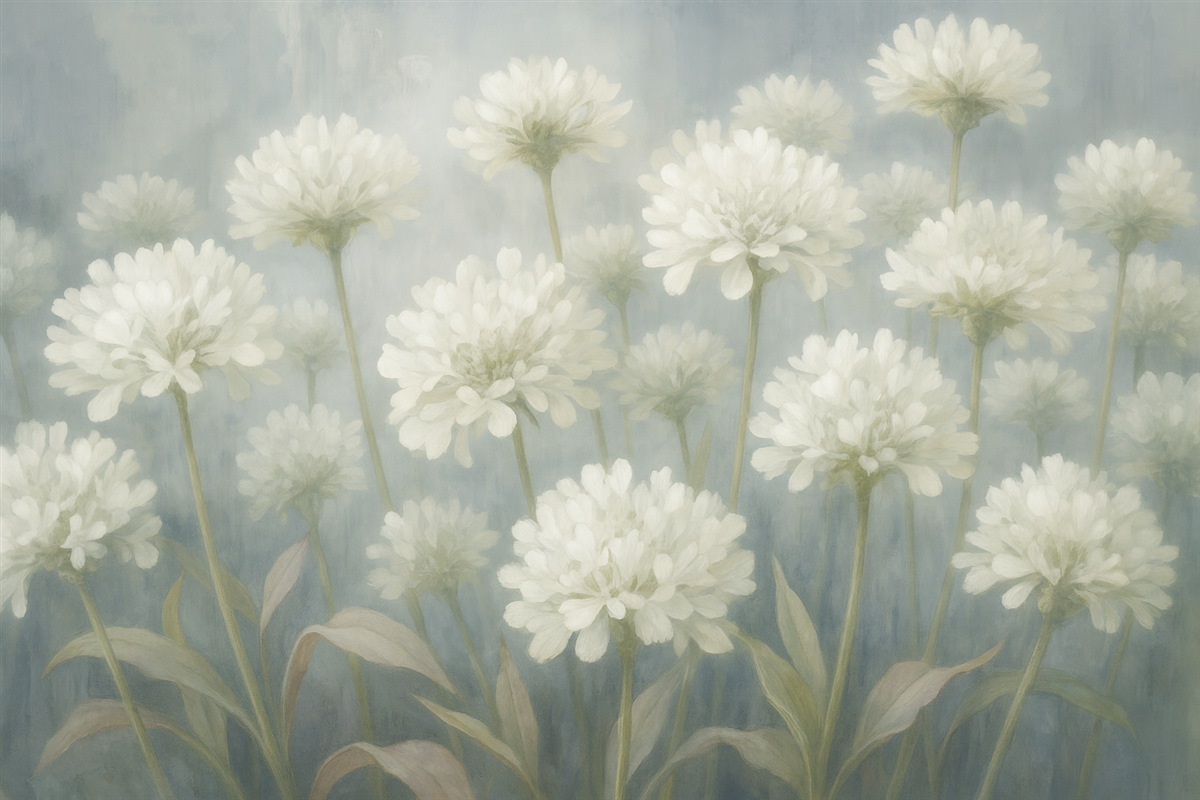 Fototapeta Białe kwiaty.