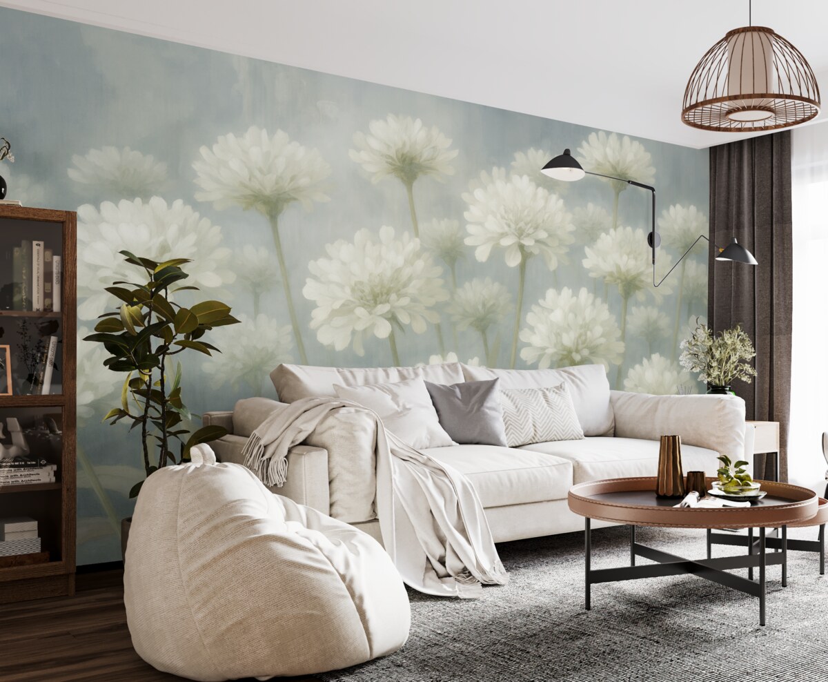 Fototapeta Białe kwiaty.