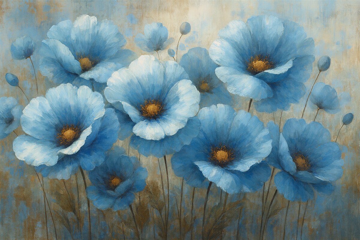 Fototapeta Wielkie niebieskie kwiaty.