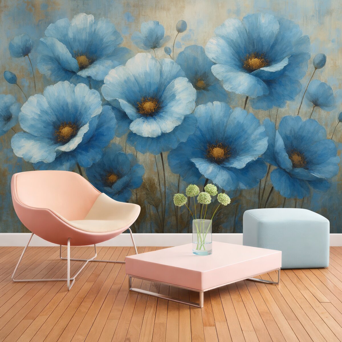 Fototapeta Wielkie niebieskie kwiaty.