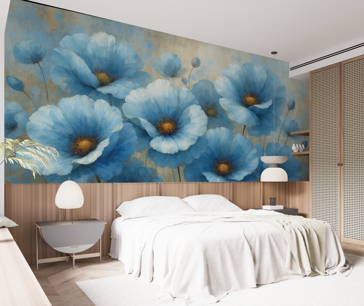 Fototapeta Wielkie niebieskie kwiaty.