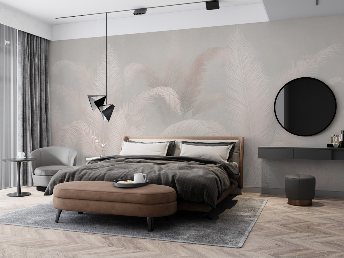 Fototapeta Łagodne liście tropikalnej palmy.