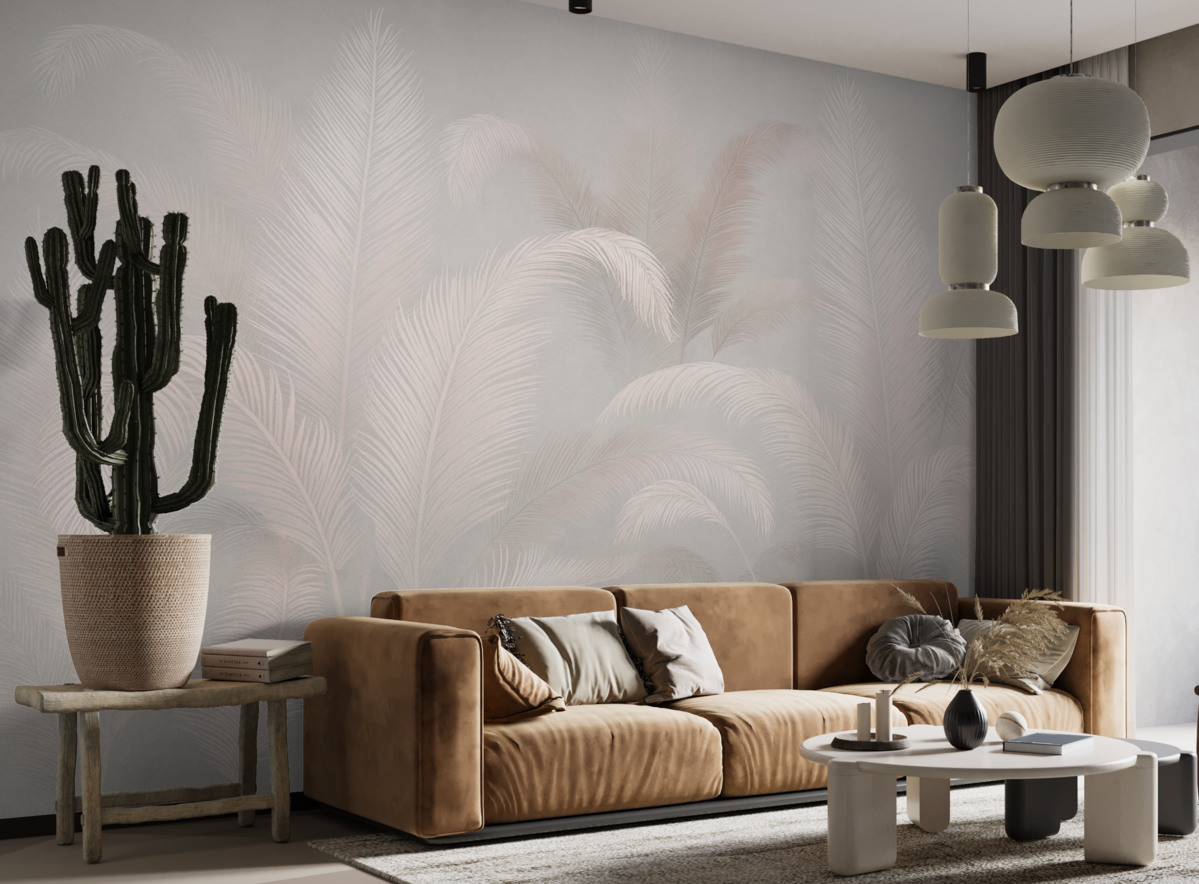 Fototapeta Łagodne liście tropikalnej palmy.