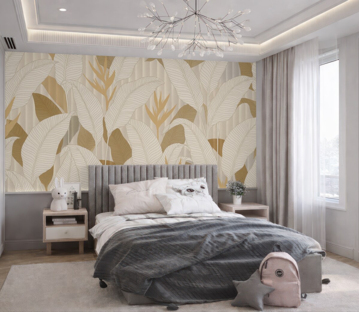 Fototapeta Obszerne, szerokie liście w barwnych tonacjach.