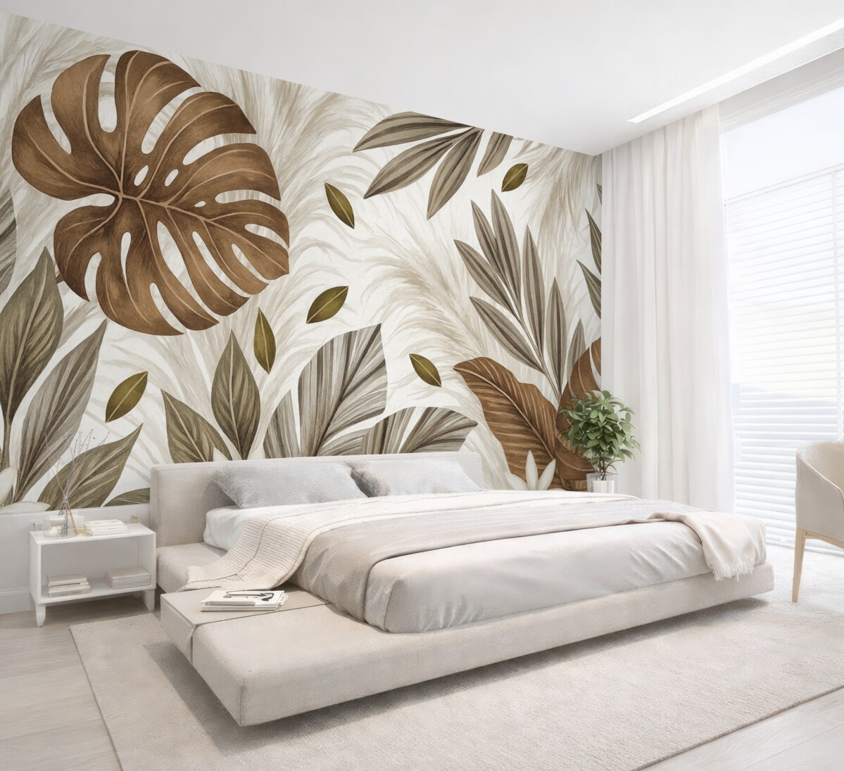 Fototapeta Roślinność tropikalna w naturalnych tonach.