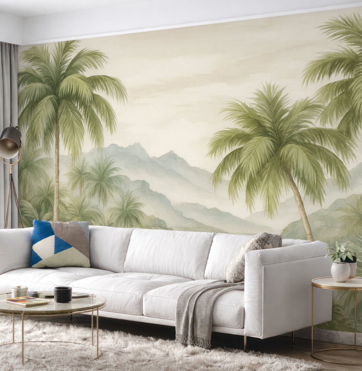 Fototapeta Palmy przypominające akwarelę.