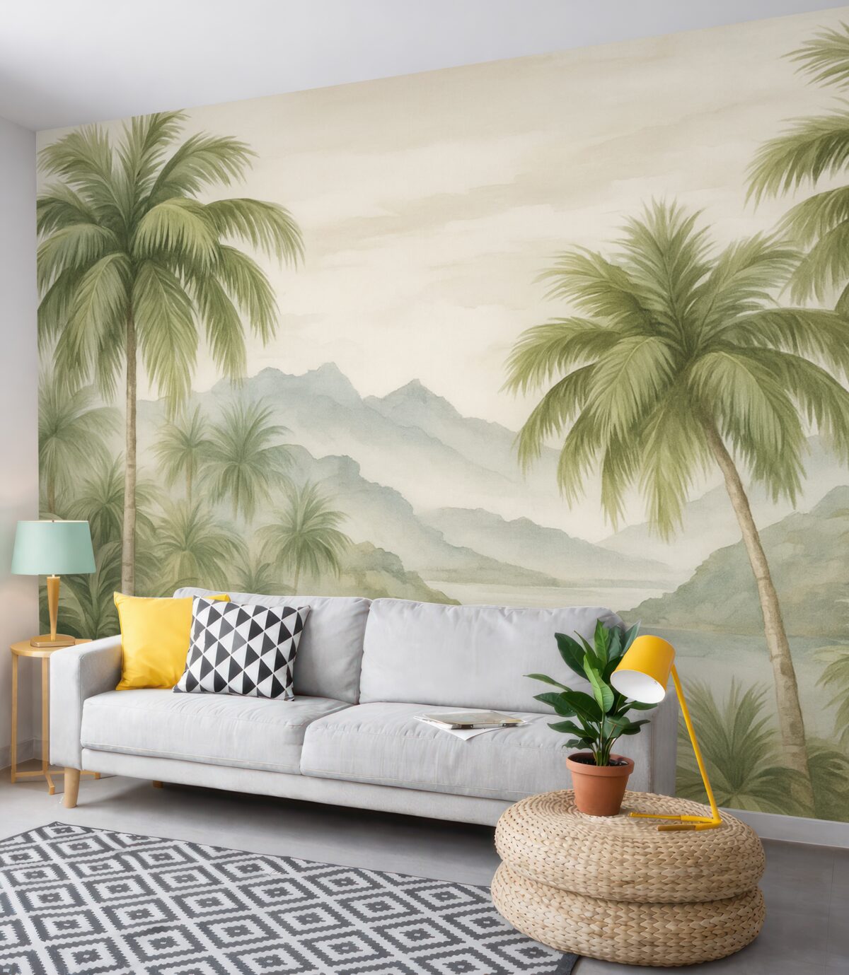 Fototapeta Palmy przypominające akwarelę.