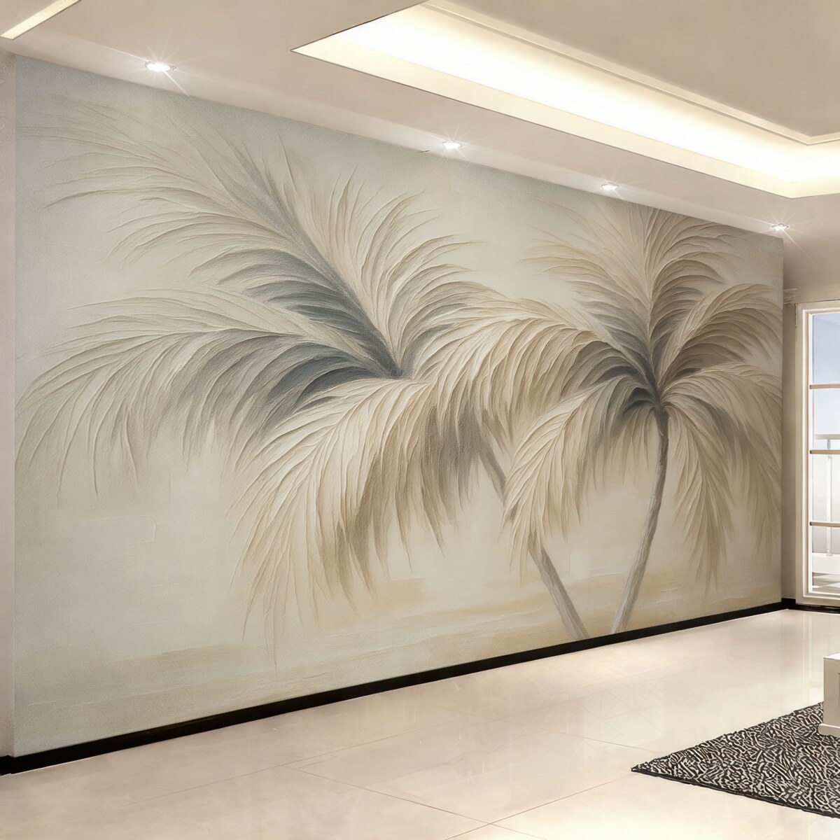 Fototapeta Abstrakcyjne palmy naśladujące ruchy pędzla.