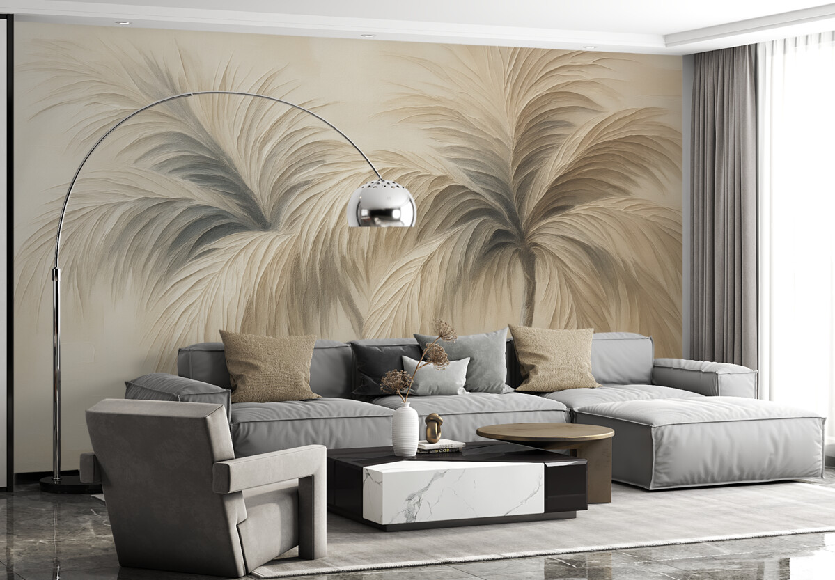 Fototapeta Abstrakcyjne palmy naśladujące ruchy pędzla.