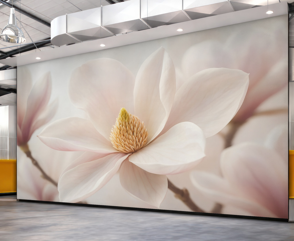 Fototapeta Biała magnolia z bliska przyjrzenia.