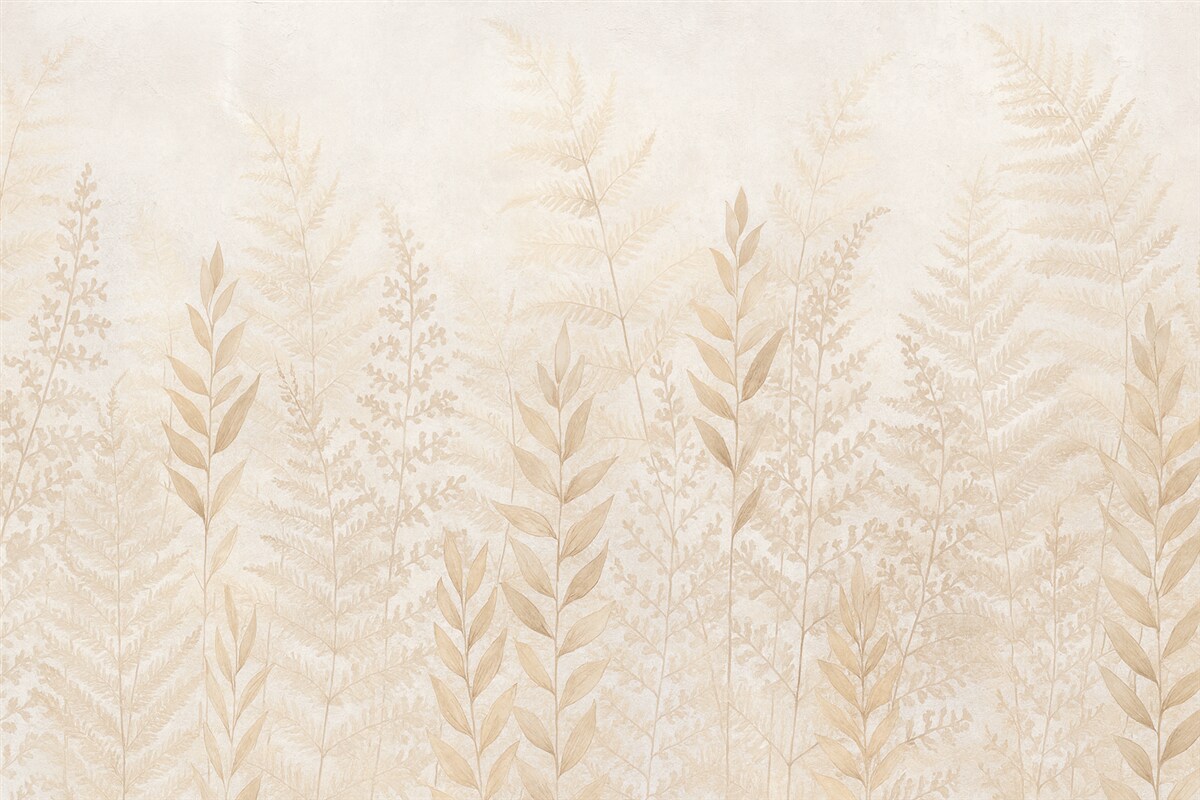 Fototapeta Kłoski oraz rośliny w tonach beżowych.