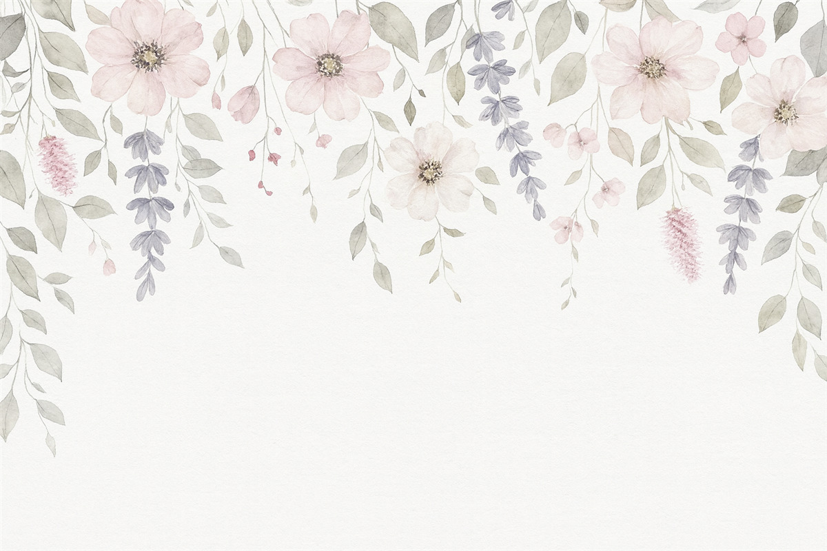 Fototapeta Zawieszone akwarelowe rośliny i liście.