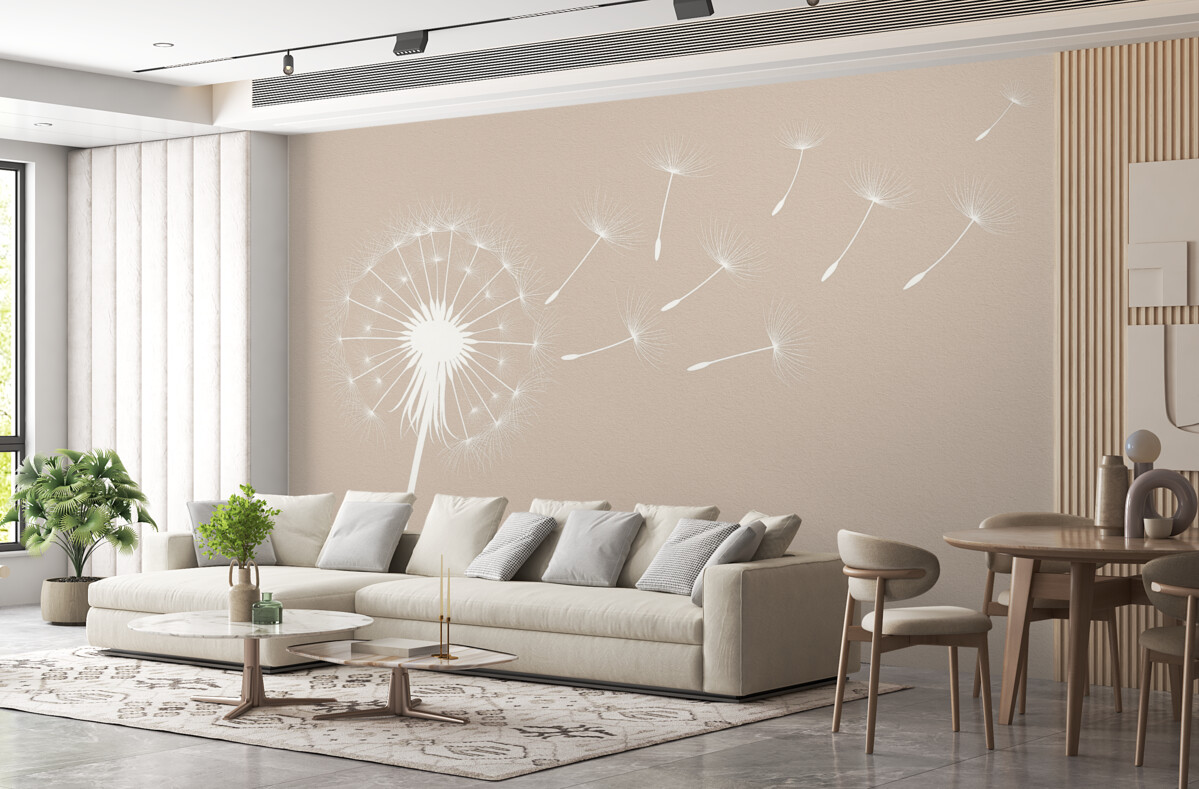 Fototapeta Mniszek lekarski na wzorzystym tle.