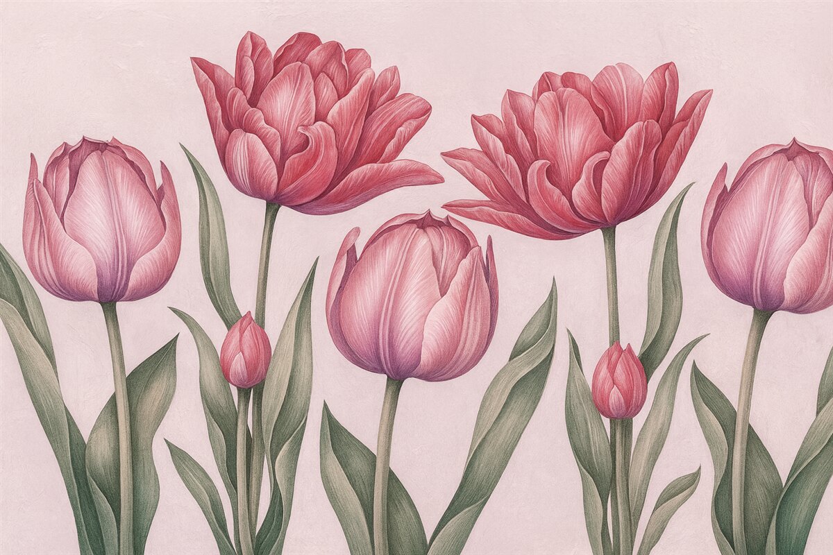 Fototapeta Wielkie różowe tulipany.