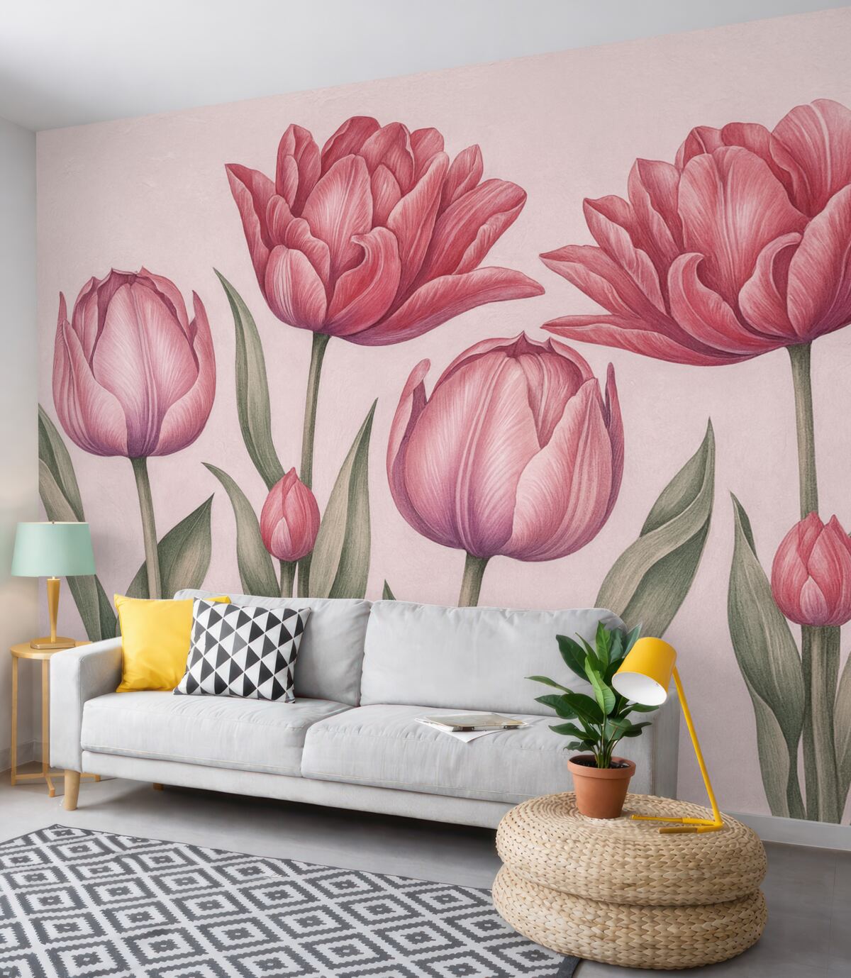 Fototapeta Wielkie różowe tulipany.