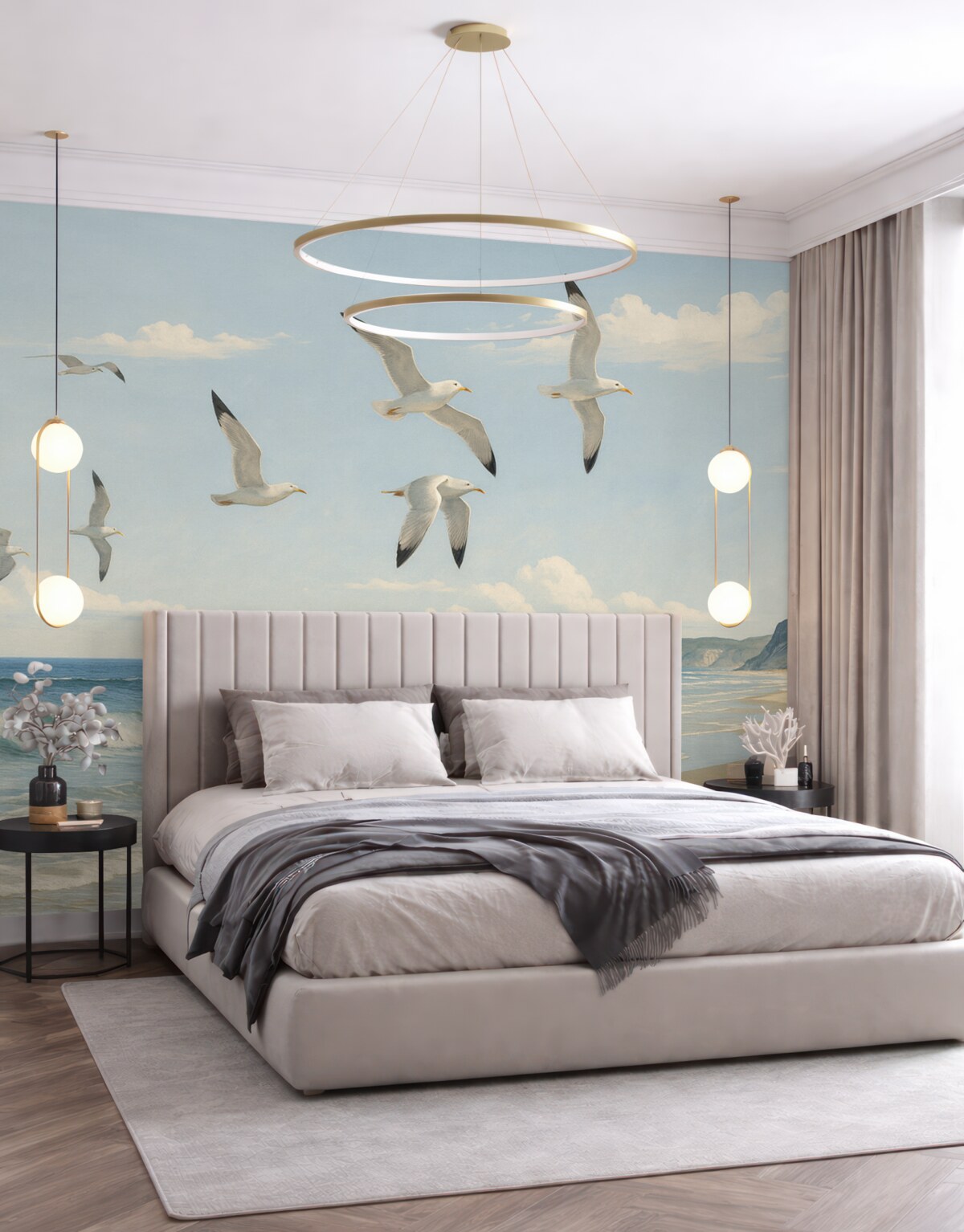 Fototapeta Widok morski namalowany farbą olejną.