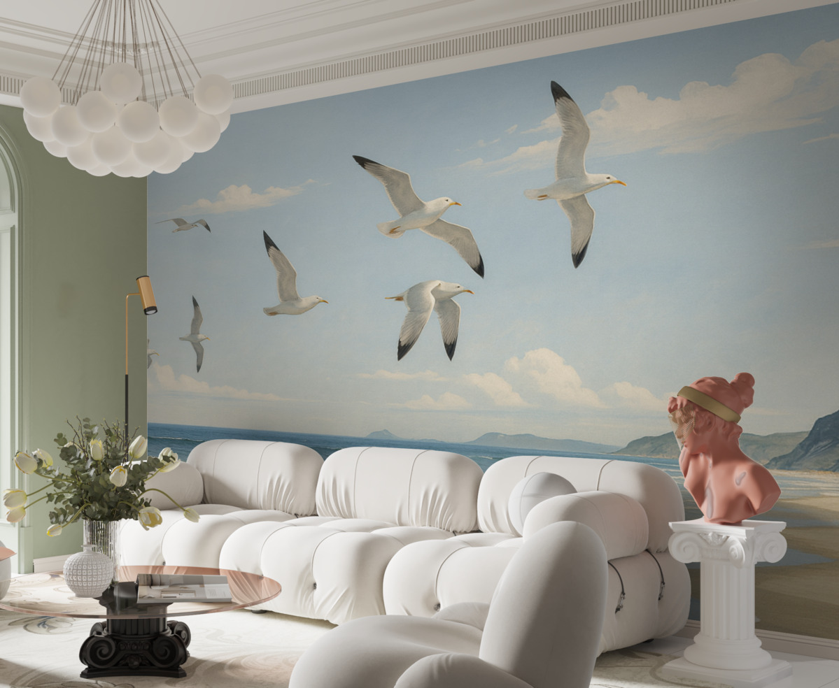 Fototapeta Widok morski namalowany farbą olejną.