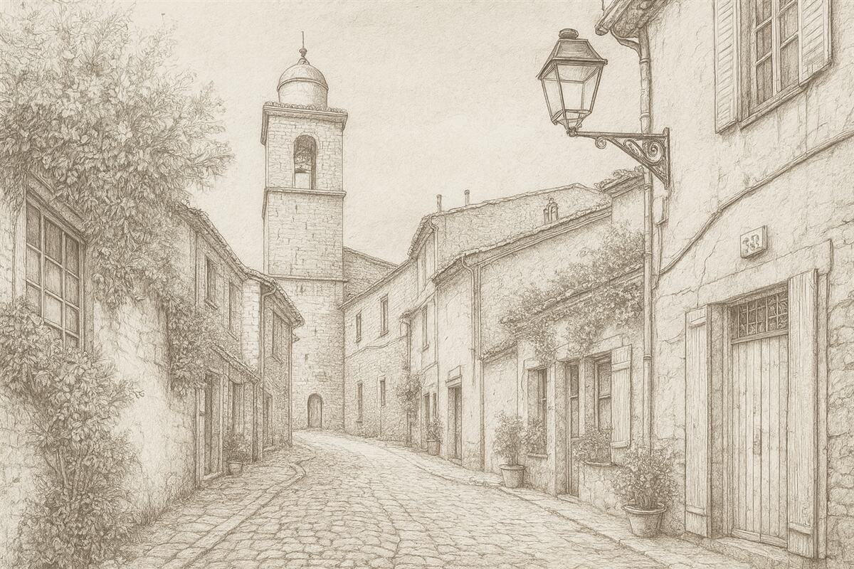 Fototapeta Ulica w mieście, zachwycająca architektura, obiekty, śródziemnomorski, jasne odcienie beżu.