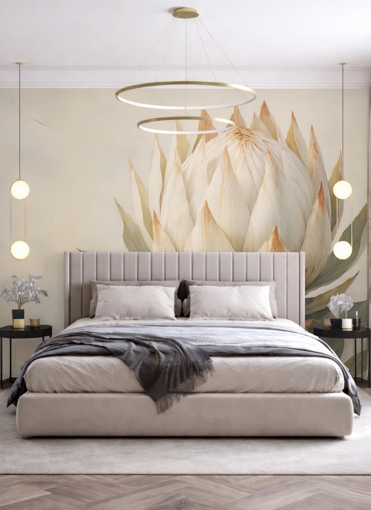 Fototapeta Grafika odwzorowująca kwiat karczocha.