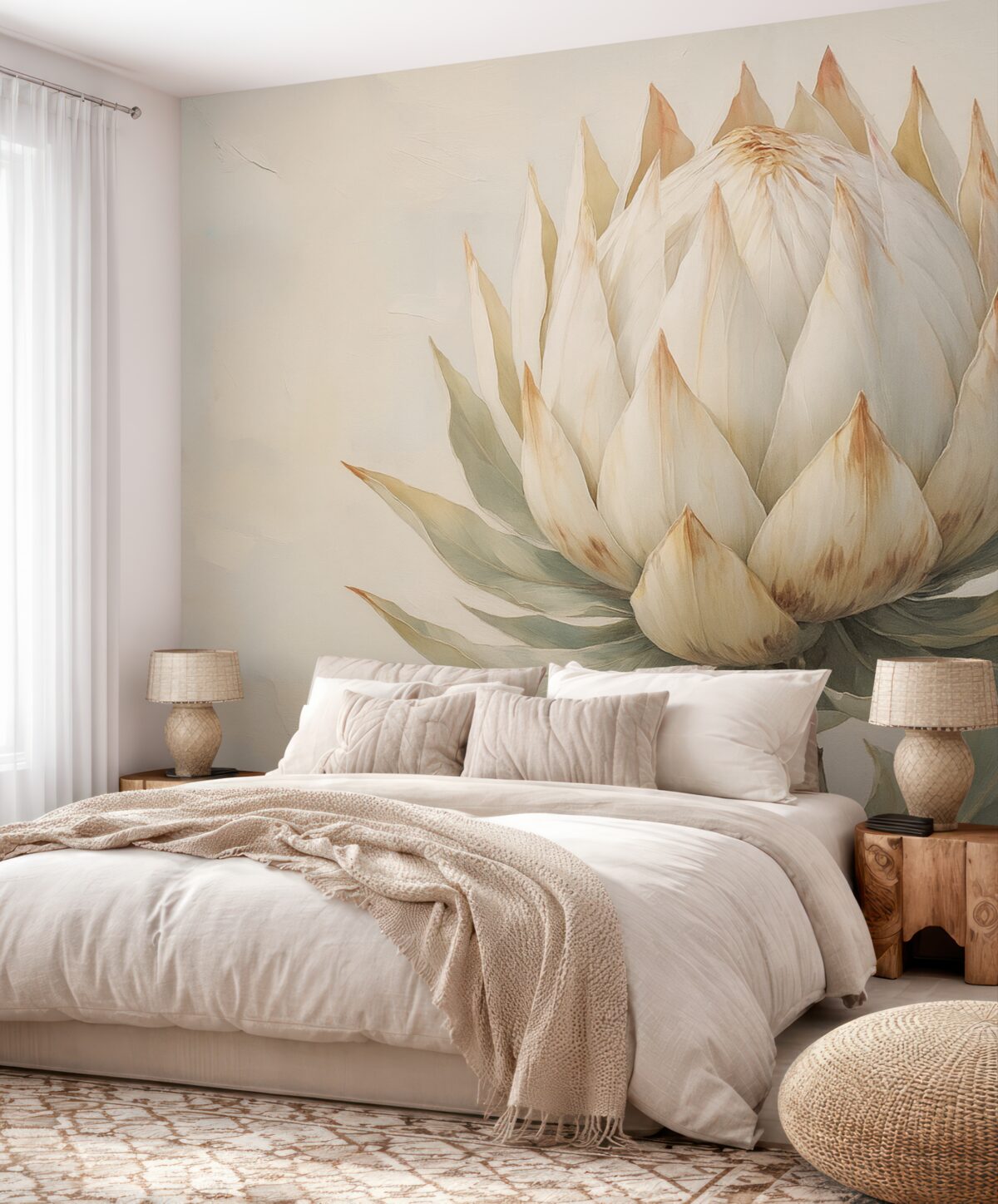 Fototapeta Grafika odwzorowująca kwiat karczocha.