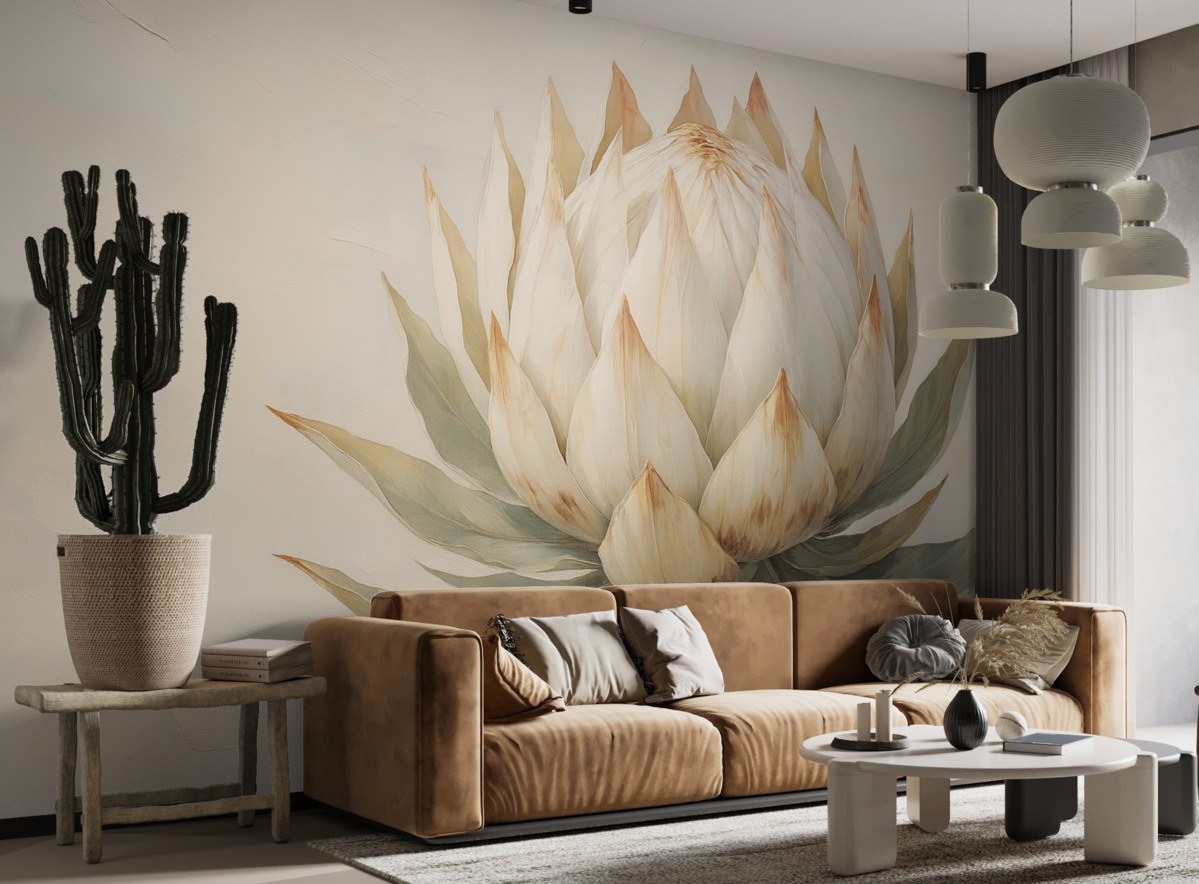 Fototapeta Grafika odwzorowująca kwiat karczocha.