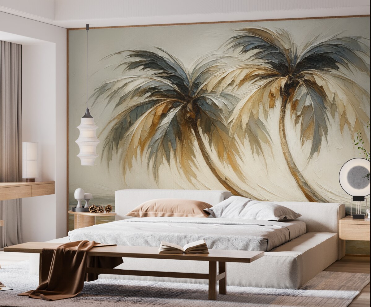 Fototapeta Palmy naśladujące ruchy pędzla.