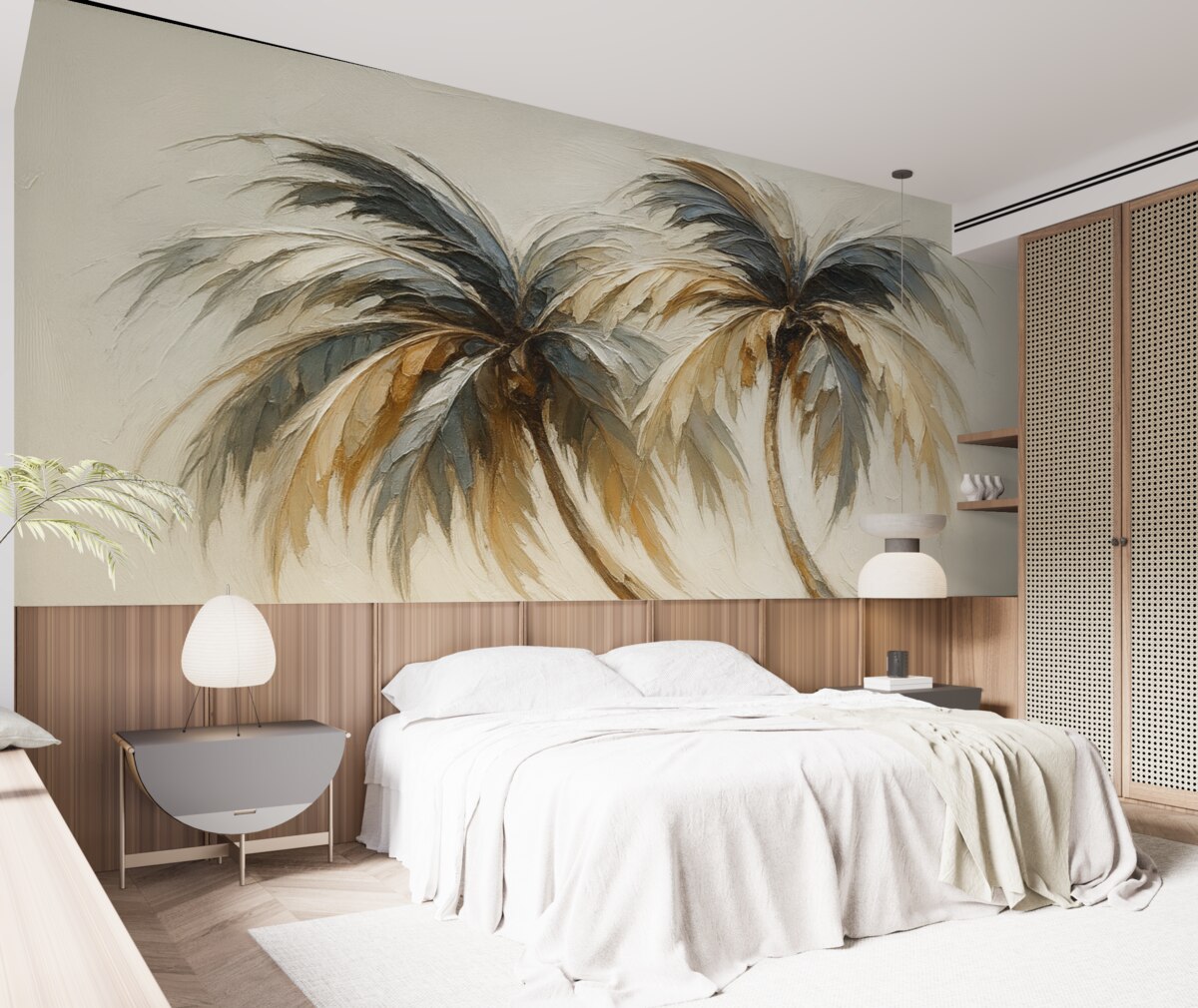 Fototapeta Palmy naśladujące ruchy pędzla.