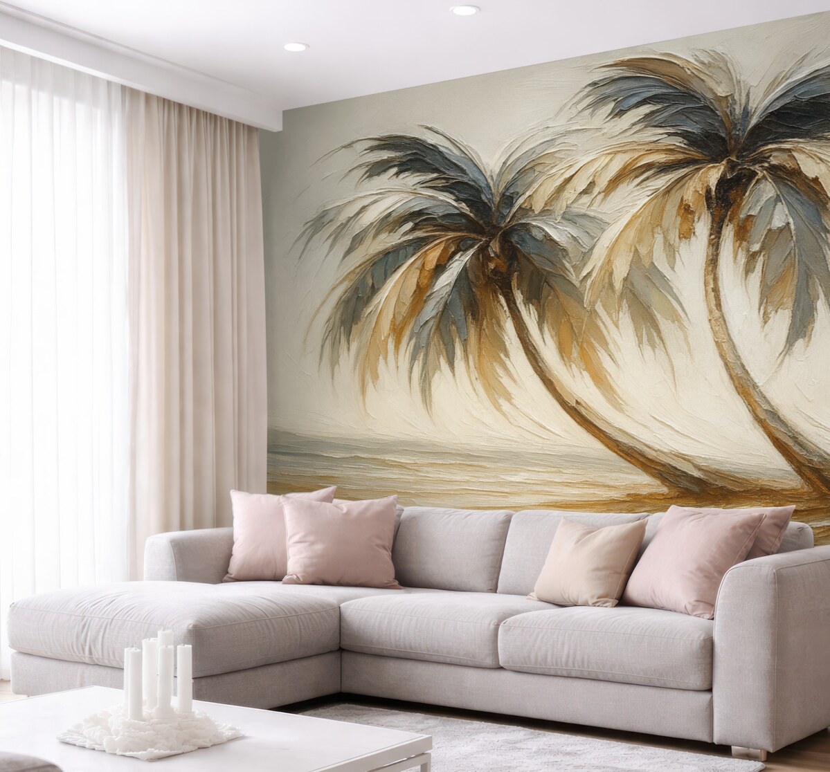 Fototapeta Palmy naśladujące ruchy pędzla.