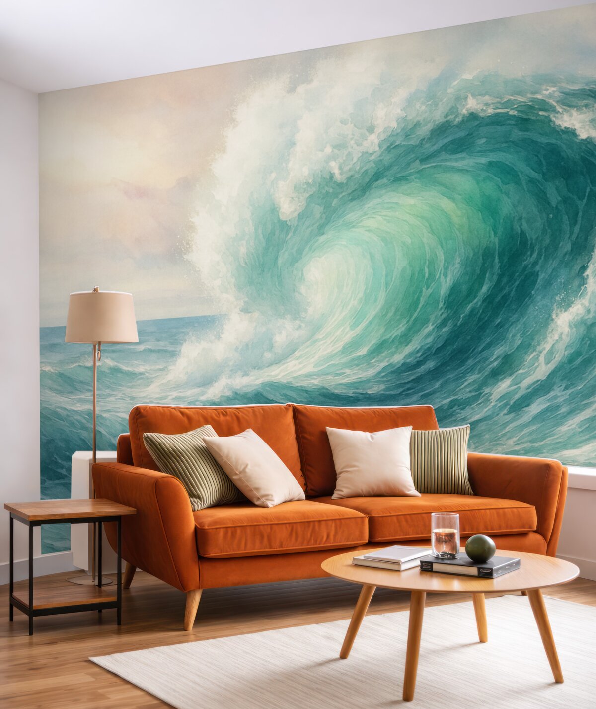 Fototapeta Akwarela naśladująca morskie fale.